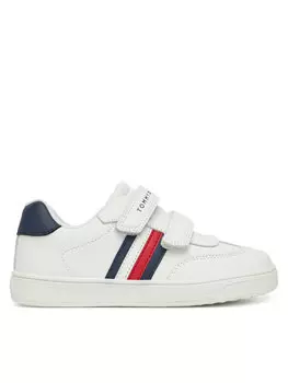 Кроссовки Stripes Low Cut Velcro Sneaker T1X9-33839-1355 S Tommy Hilfiger, белый