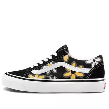 Кроссовки style 36 retro casual skateboarding shoes black printing 'black yellow white' Vans, черный