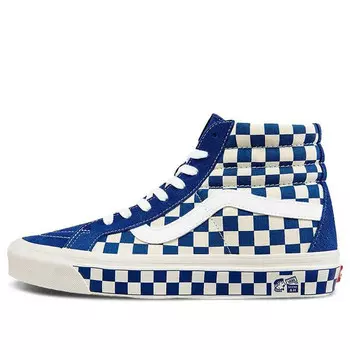Кроссовки style 38 checkerboard blue/white Vans, белый