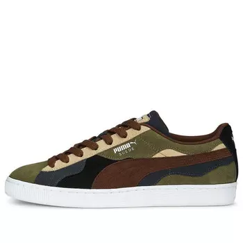 Кроссовки suede 'camowave - olive chestnut brown' Puma, камуфляж