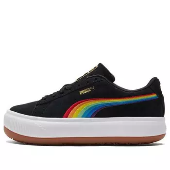 Кроссовки suede mayu 'rainbow - black' Puma, черный