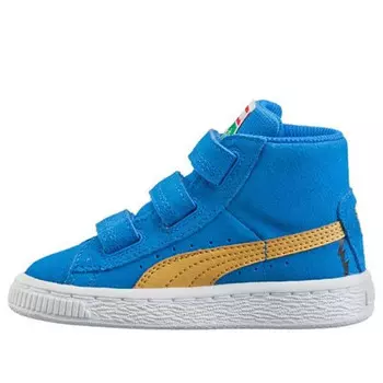Кроссовки suede mid sesame 'blue white yellow' Puma, синий