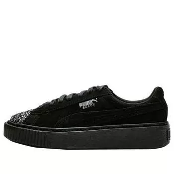 Кроссовки suede platform 'crushed gem - black' Puma, черный
