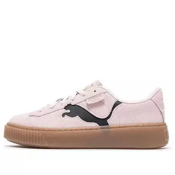Кроссовки suede platform shoes 'pink black gum' Puma, розовый