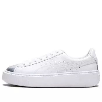 Кроссовки suede platform white/silver Puma, белый