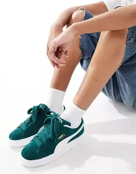 Кроссовки Suede XL зеленого цвета Puma