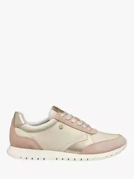Кроссовки sukie 2.0 из кожи и замши на шнуровке Geox, цвет Papyrus/Nude