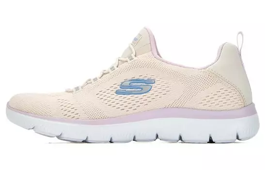 Кроссовки Summits Lifestyle женские с низким верхом бежево-фиолетового цвета Skechers