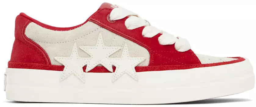 Кроссовки Sunset Skate Low красного и серо-коричневого цвета AMIRI