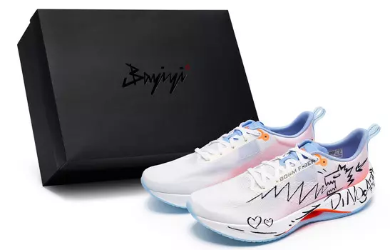 Кроссовки Super Light 21 для бега мужские с низким верхом оранжевого/черного цвета Lining