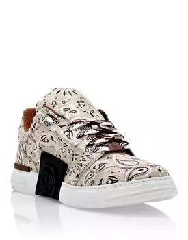Кроссовки Super Street Lo-Top с узором пейсли Philipp Plein, бежевый