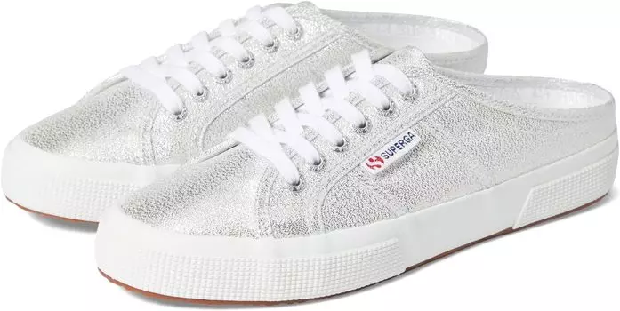 Кроссовки Superga 2402 - Mule Lame, серебряный