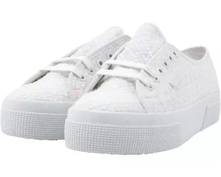 Кроссовки Superga 2740 Platform Macrame Rhombus, цвет Total White