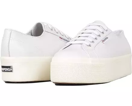 Кроссовки Superga 2790 Nappa, цвет Optical White/Silver Full Avorio