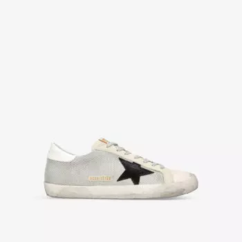 Кроссовки Superstar из кожи и сетки с аппликацией в виде звезд Golden Goose, белый