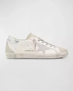 Кроссовки Superstar из смесовой кожи Golden Goose, цвет White Ice Silver