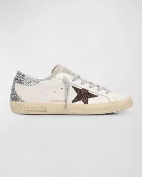 Кроссовки Superstar с блестками Golden Goose, цвет White Silver Brown