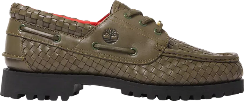 Кроссовки Supreme x 3-Eye Classic Lug Olive Woven Leather, зеленый