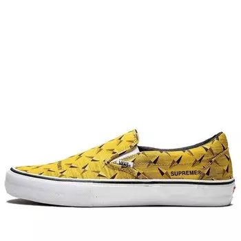 Кроссовки supreme x classic slip-on pro 'diamond plate yellow' Vans, желтый