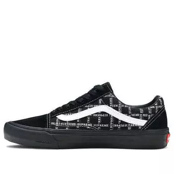 Кроссовки supreme x old skool pro 'logo pattern - black' Vans, черный