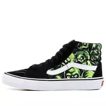 Кроссовки supreme x sk8-hi 'glow-in-the-dark skull pile' Vans, черный
