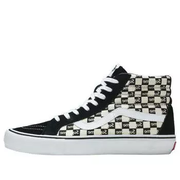 Кроссовки supreme x sk8-hi pro 'checkered black' Vans, черный