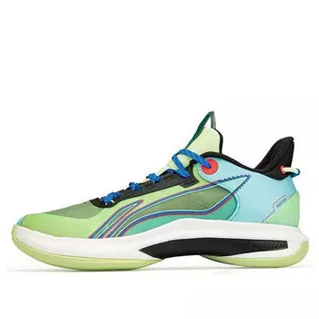 Кроссовки сверкающие середина Li-Ning, зеленый