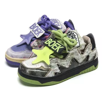 Кроссовки T628 Skateboarding Shoes Unisex Low-top, фиолетовый/бежевый/розовый