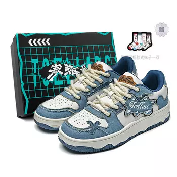 Кроссовки TCELLARS Skateboarding Shoes Unisex Low-top Denim Blue, синий дубль