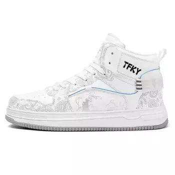 Кроссовки TFKY Skateboarding Shoes Men High-top, белый/синий
