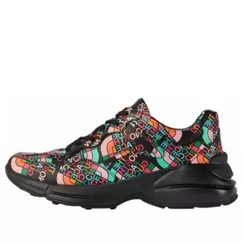 Кроссовки the north face x rhyton 'allover logo black' Gucci, черный