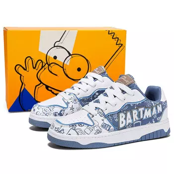 Кроссовки The Simpsons Skateboarding Shoes Unisex Low-top, белый/синий
