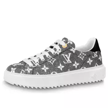 Кроссовки time out sneakers 'grey denim monogram' Louis Vuitton, серый