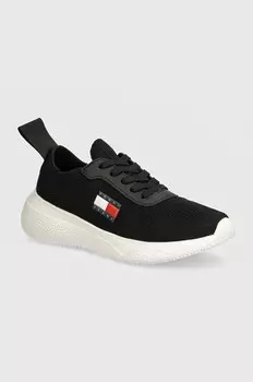 Кроссовки TJW KNIT RUNNER Tommy Jeans, черный