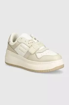 Кроссовки TJW RETRO BASKET FLATFORM на липучке Tommy Jeans, бежевый