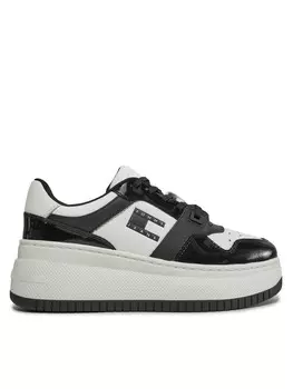 Кроссовки Tjw Retro Basket Flatform Patent EN0EN02523 Tommy Jeans, экрю/черный