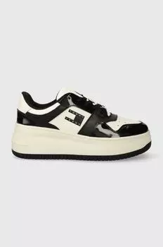 Кроссовки TJW RETRO BASKET FLATFORM ПАТЕНТ Tommy Jeans, черный