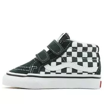 Кроссовки toddler checkerboard sk8-mid reissue velcro sneakers green/white td Vans, зеленый