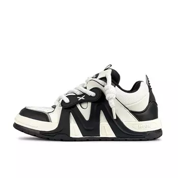 Кроссовки TOFAVE Skateboarding Shoes Unisex Low-top Black/white, черный/белый