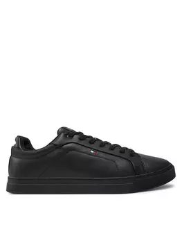 Кроссовки Tommy Hilfiger Icon Court Lth Flag Ess FM0FM05317, черный