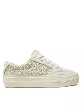 Кроссовки Tommy Hilfiger Vulc Leather Sneaker Monogram FW0FW08331, экрю