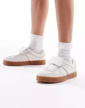 Кроссовки Tommy Jeans Greenwich с резиновой подошвой белого и золотого цвета