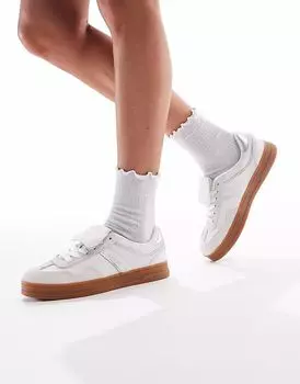 Кроссовки Tommy Jeans Greenwich с резиновой подошвой белого и серебристого цвета