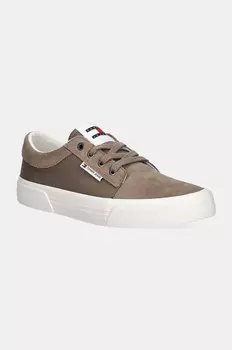 Кроссовки Tommy Jeans TJM VULC. СМЕСЬ МАТЕРИАЛОВ ДЛЯ СКЕЙТЕРА, коричневый