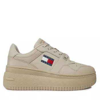 Кроссовки Tommy Jeans Tjw Retro Basket Flatform Ess EN0EN02506 Bleached Stone AEV, бежевый