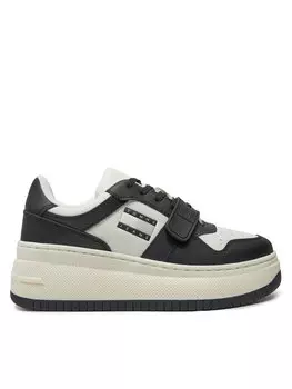 Кроссовки Tommy Jeans Tjw Retro Basket Flatform Velcro, черный