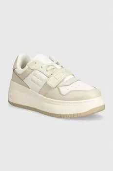 Кроссовки Tommy Jeans TJW RETRO BASKET FLATFORM VELCRO, бежевый