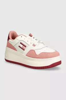 Кроссовки Tommy Jeans TJW RETRO BASKET FLATFORM MIX, розовый