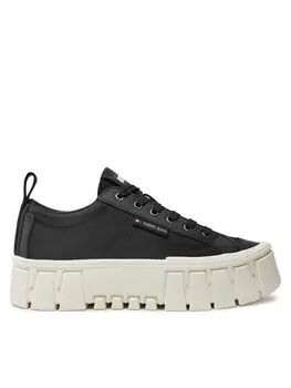 Кроссовки Tommy Jeans Tjw Vulc Flatform Lc Mix Media, черный