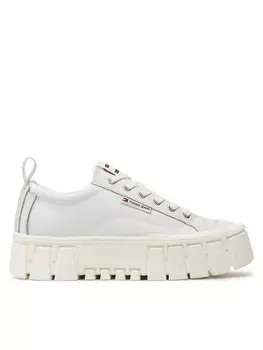 Кроссовки Tommy Jeans Tjw Vulc Flatform Lc Mix Media, экрю